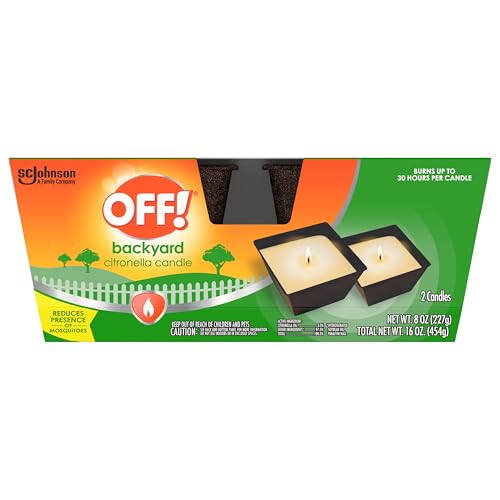 OFF! Backyard Citronella Scented Candle, Ambiance Enhancing Centerpiece, Burns for up to 25 Hours, 8 oz (Pack of 2) - size: 8 Ounce (Pack of 2)