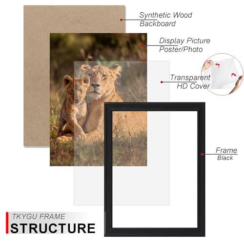 5x7 Picture Frame set of 3， Modern Style Wooed Frame Black,Table Top or Wall Mount best gift - color: Black-3PCS, size: 5x7in