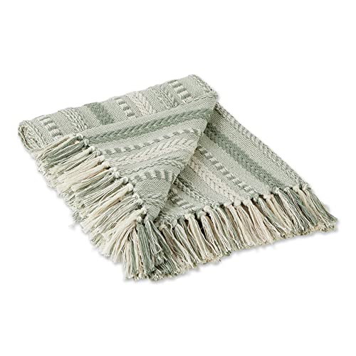 DII Braided Striped Decorative Throw Blanket, 50x60, Artichoke - color: Artichoke, size: 50x60"