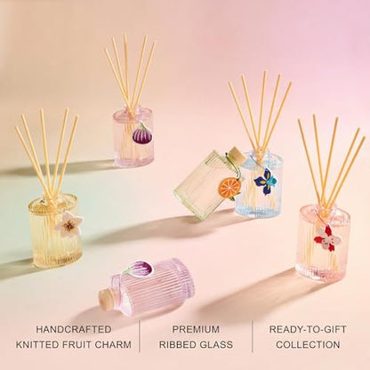 Reed Diffuser, Fig Blossom Scent Oil Diffuser, 6.09 fl oz | 8 Reeds, Long-Lasting Home Fragrance, Bathroom Bedroom Shelf Decor & Gifts - color: Purple(fig Blossom)
