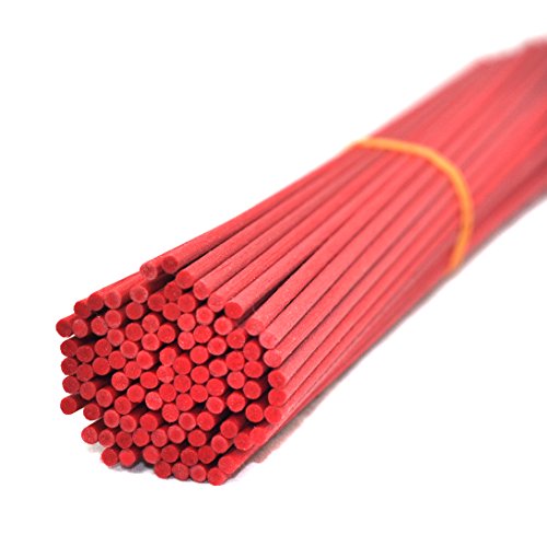 50 Pieces Fiber Reed Diffuser Replacement Refill Sticks for Aroma Fragrance (Red, 10" x3mm) - color: Red, size: 10"x3mm