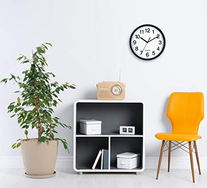 Bernhard Products Black Wall Clocks Large 13 Inch, Silent Non Ticking 2 Pack, Quality Quartz Battery Operated Round Easy to Read Home/Office/Business/Classroom/School Clock - color: Black, size: 13 Inch - 2 Clocks