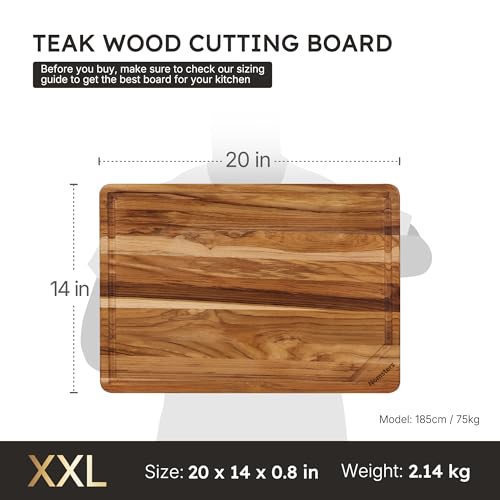 20inch Extra Large Teak Wood Cutting Board for Kitchen 20inch