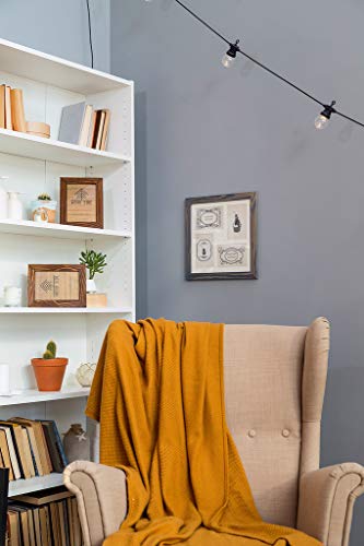 Rustic Solid Wood Square Collage Photo Frame 12x12 inch – Display Four (4) 4x6 inch Pictures with Mat Wall Tabletop - Brown - color: Brown Wenge