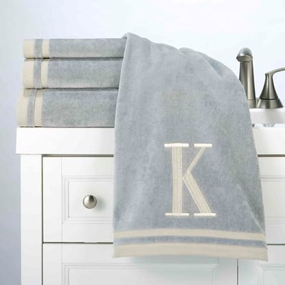 Avanti Linens - Cotton Towel Set, 5 Pack, Embroidered, Monogram K - style: K