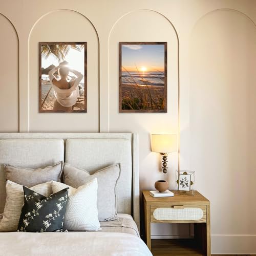 11x17 Picture Frame Deep Brown for Wall Hanging, Wood 11 x 17 Frame Photo Frame for Wall Horizontally or Vertically, Deep Brown, 3 Pack - size: 11x17 inch