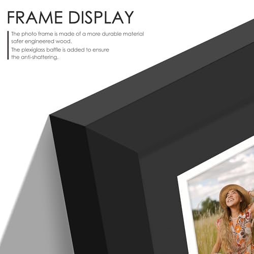 DUENPY 5.6x10 Polaroid 3 Opening Mini Frame Black | Polished Plexiglass Offers Clear View, Dedicated Frame to Display Your Favorite Instant Polaroid Prints - color: Black, size: 5.6x10（2x3 opening）