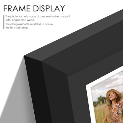 DUENPY 5.6x10 Polaroid 3 Opening Mini Frame Black | Polished Plexiglass Offers Clear View, Dedicated Frame to Display Your Favorite Instant Polaroid Prints - color: Black, size: 5.6x10（2x3 opening）