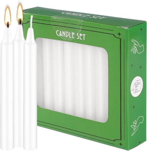 4 Inch Tall 40 White Candles Mini Unscented Taper Candles for Shabbat Candles,Household, Wedding, Rituals, Prayer, Birthdays, Meditation, Altar,Party and Home Decor Candle Sticks - color: 40 White
