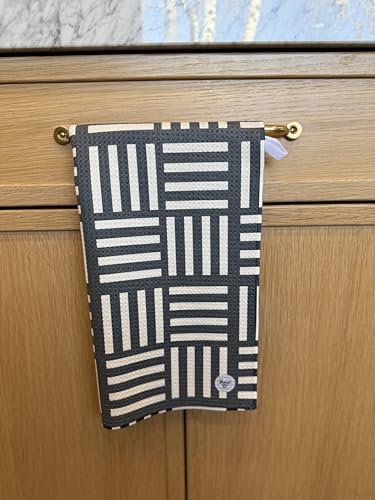 Kitchen Towels, Dish Towels for Kitchen, 3 Pc Kitchen Towel Set | Microfiber Waffle Towels, 16 x 26 inches, with Hanging Loops, Reusable Tea Towels, Cute Kitchen Towels - 3 Pack - color: Gray