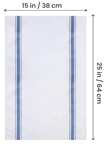 Utopia Towels Blue Dish Towels [12 Pack - 15 x 25 in] 100% Ring Spun Cotton | Highly Absorbent & Reusable Cleaning Bar, Tea, Kitchen and Dishcloths Set - 200 GSM - color: Blue