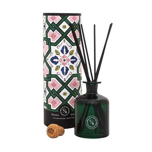 Castelbel Reed Diffuser Set Portuguese Tile Fragrance Luxury Elegant Home-Decor Oil Based Long-Lasting Aroma (250 ML, Green Sencha)