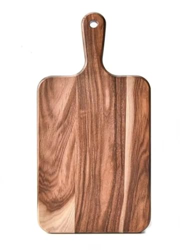 Premium Bamboo Charcuterie Board/Wooden Cutting Board, Beginner Friendly- Durable with Grip Handle For Meat, Veggies, Cheeses and Fruit- House Warming Kitchen Gift/Gift for Foodies