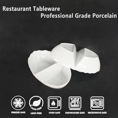 Ceramic 10.9 Inch Chips and Dip Set, Chips and Dip Divided Tray, Moisture Proof Cereal Bowl (for Salad, Pasta, Fruit, Sauce), Divided Moisture Proof Cereal Bowl Buffet Bowl Set - color: 10.9 Inch