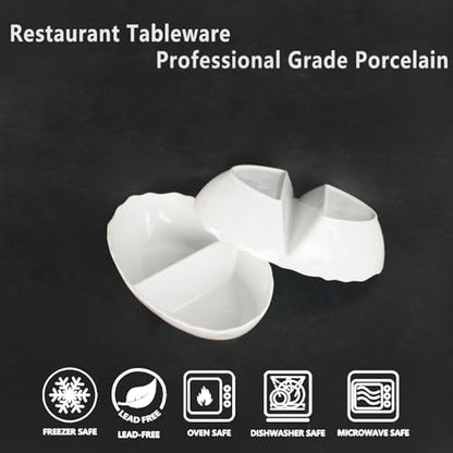 Ceramic 10.9 Inch Chips and Dip Set, Chips and Dip Divided Tray, Moisture Proof Cereal Bowl (for Salad, Pasta, Fruit, Sauce), Divided Moisture Proof Cereal Bowl Buffet Bowl Set - color: 10.9 Inch