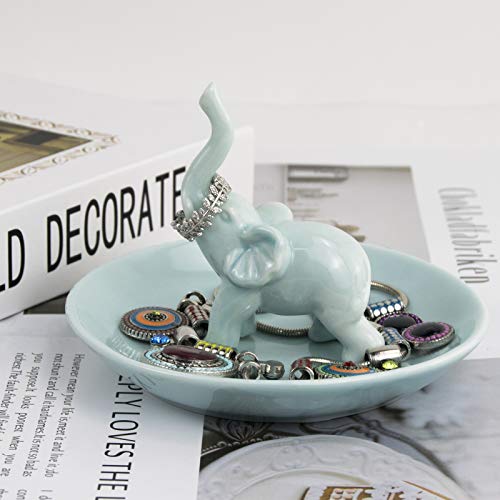 PUDDING CABIN Elephant Gifts for Women Mom, Blue Elephant Ring Holder for Jewelry, Christmas Birthday Gifts for Women Mom Her, Engagement Ring Holder Wedding Gifts - style: Blue Elephant