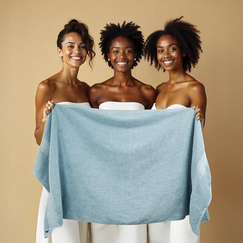 HILLFAIR Premium 600 GSM 6 Piece Towel Set- 2 Bath Towels, 2 Hand Towels & 2 Washcloths, Machine Washable, Hotel Quality, Super Soft & Highly Absorbent Cotton Towel: Ocean Blue - color: Ocean Blue, size: 6 Piece Towel Set