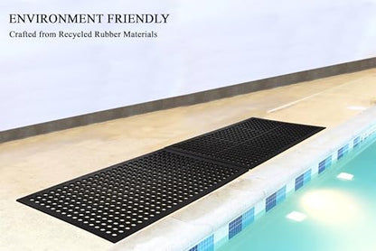 A1 Home Collections Anti Fatigue Mat, 0.6" Thick Heavy Duty Rubber Floor Mat with Drainage Holes - Non-Slip Kitchen, Bar & Restaurant Mat, 32x47 in (2 Pack) - size: 2 Pack - 47"L x 32"W x 0.6"Th