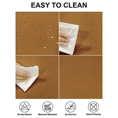 Fokitut 2 Pack Waterproof Round Tablecloth, 60 Inch, Stain Resistant and Wrinkle Polyester Table Cloth, Fabric Table Cover for Kitchen Dining, Wedding, Party, Holiday Dinner-Gold - color: Gold, size: Round-60''-2pack