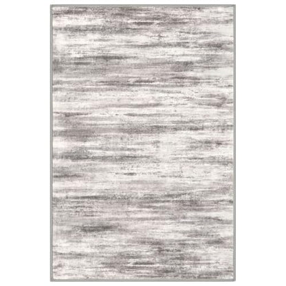 KOZYFLY Modern Abstract Small Area Rugs 2x3, Washable Kitchen Rug Non-Slip Soft Small Bathroom Rug, Grey/Light Beige/Brown Striped Entryway Rugs Abstract Print Faux Wool Doormat - color: Grey/Light Beige/Brown, size: 2' x 3' (Rectangular)