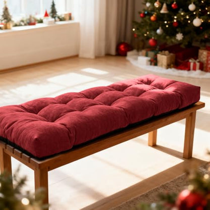 ROFIELTY Custom Bench Cushions | Waterproof Window Seat Cushion Indoor,Non-Slip Tufted for Patio Furniture/Swing Seat/ Piano Bench
