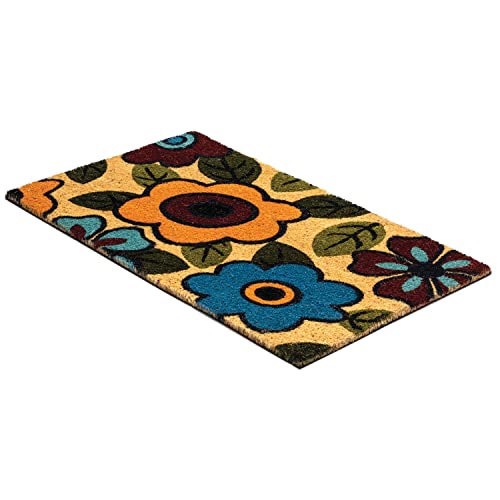 Notrax, Retro Flower, Vinyl-Backed Natural Coir Doormat