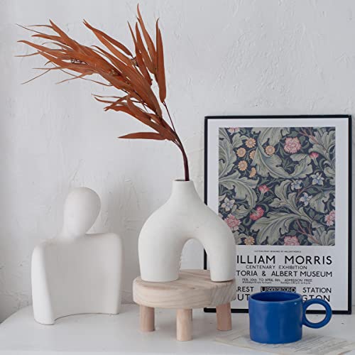 2Pcs Ceramic White Vase Set Irregular Flower Vases Decorative Minimalism Style Flower Vases for Pampas Grass Modern Home Decorative Vase for Wedding Party Dinner Table Office Bedroom ZHAZHAMO