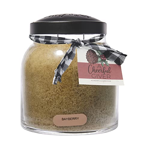 A Cheerful Giver - Bayberry - 34oz Papa Scented Candle Jar with Lid - Keepers of the Light - 155 Hours of Burn Time, Gift for Women, Green - size: 34 oz