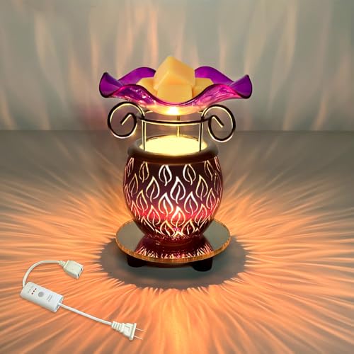 Electric Scented Wax Warmer with Auto Off Timer - Candle Wax Melt Fragrance Burner (Candlelight-Purple) - color: Candlelight-purple