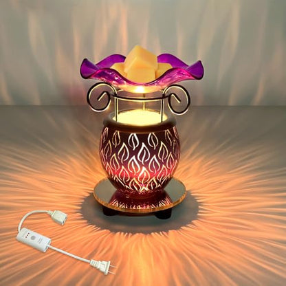 Electric Scented Wax Warmer with Auto Off Timer - Candle Wax Melt Fragrance Burner (Candlelight-Purple) - color: Candlelight-purple