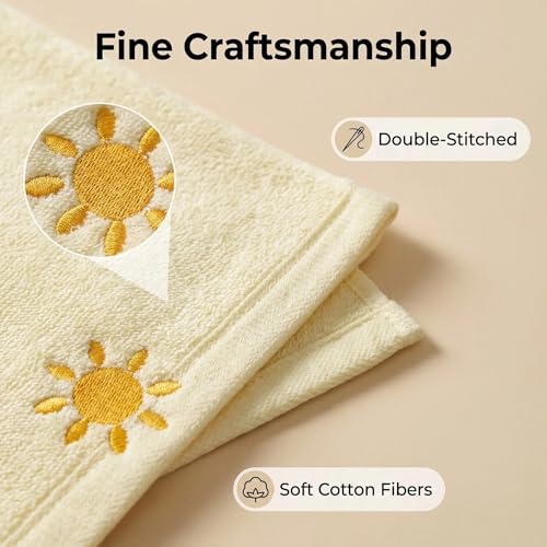 4 Pack Reusable Cotton Bath Washcloths Hand Face Fingertip Towels | Cute Small Facial Towels, Soft & Practical, Perfect for Bathroom Daily Cleansing Use