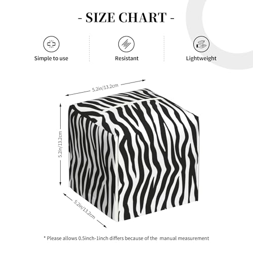 Zebra Stripes Tissue Box Cover Square,Black and White Stripe Tissue Box Holder Waterproof Leather Facial Paper Organizer Dispenser for Bathroom Home Car Nightstand Vanity Desk - color: Color-12