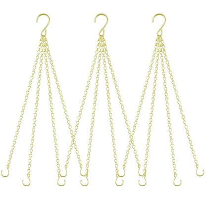 garini 3 Pack, 23 Inch Hanging Baskets Chain, Gold Hanging Chains with Hooks Flower Pot Chain Replacement Plant Hangers for Planters, Bird Feeders and Lanterns - color: Gold, size: 3P