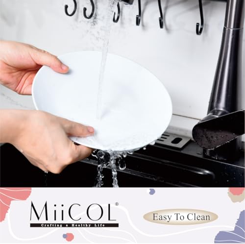 Miicol Ceramic Appetizer Plates Set of 6, White Dessert Plates 8 Inch, Small Dinner Plates, Modern Round Salad Plates, Porcelain Serving Dishes for Snack, Bread, Fruit, Microwave & Dishwasher Safe - color: White