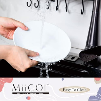 Miicol Ceramic White Appetizer & Dessert Plates Bundle, 6" and 8" Porcelain Serving Set of 12