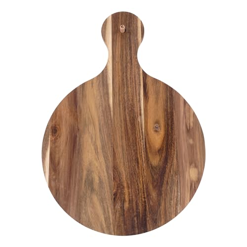Round Charcuterie Board - 15" x 22" Large Round Charcuterie Board with Peg for Interchangeable Decorative Topper, Round Charcuterie Boards in Acacia, Round Cutting Board with Handle - style: Round Charcuterie Board
