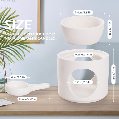 WD&CD Wax Melt Ceramic Oil Burner White, Aroma Diffuser Essential Oil Burner Aromatherapy Wax Burner with Tealight Holder, Home Bedroom Decor - color: White