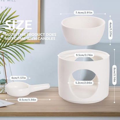 WD&CD Wax Melt Ceramic Oil Burner White, Aroma Diffuser Essential Oil Burner Aromatherapy Wax Burner with Tealight Holder, Home Bedroom Decor - color: White