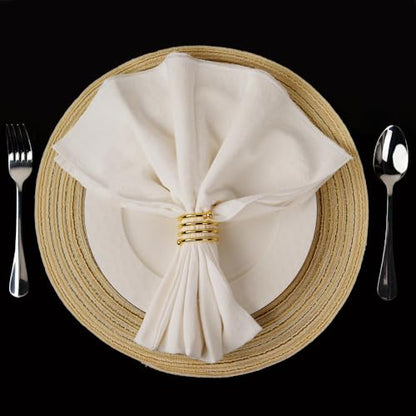 6Pcs Gold Napkin Rings Round Napkin Ring Set of 6 Napkin Holders for Cloth Napkins for Wedding, Thanksgiving, Fall Party, Valentines Day, Easter Table Decor. - style: Ring-gold