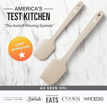 DI ORO Silicone Spatula Set - 600F Heat Resistant, 3-Pc Clay | Rubber scraper won't scratch nonstick pans; For baking, cooking, mixing, and frosting; BPA-free and dishwasher safe - color: Clay