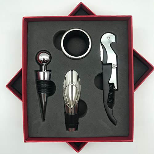 Yctze Wine Opener Set, Stainless Steel Rustproof Corkscrew Kit, Packaging Kit, Ideal for Home, Bar, Restaurant, Gifts (Red) - size: Red
