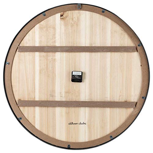 Oldtown Farmhouse Metal & Solid Wood Noiseless Wall Clock (Whitewash, 36-inch) - color: Whitewash, size: 36-inch