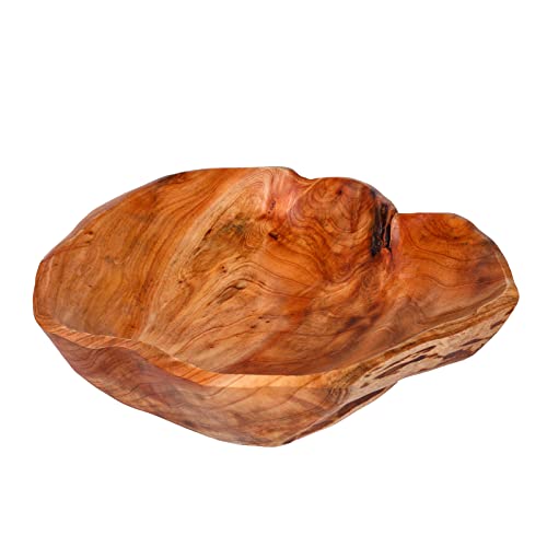 Wooden Bowl for Decor, Natural Shape Solid Wood Carved Fruit Bowl, Decorative Wooden Bowl for Table Centerpiece Office Home Decor, Multipurpose Candy Keys Serving Bowls (Large 12"-14") - size: Large 12"-14"
