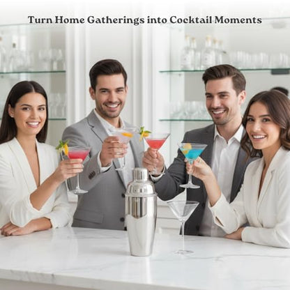 MAZDA 25oz Cocktail Shaker, Stainless Steel Martini Mixer Strainer | Ideal for making cocktails, martinis, margaritas, and mixed drinks, Professional Bar Tool, Easy to Use & Clean