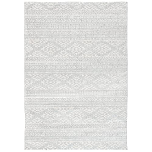 SAFAVIEH Tulum Collection Accent Rug - 2' x 3', Light Grey & Ivory, Moroccan Boho Tribal Design, Non-Shedding & Easy to Clean, Ideal for Front Door, Kitchen, Entryway, Foyer (TUL272F) - color: Light Grey/Ivory, size: 2' x 3' (Rectangular)