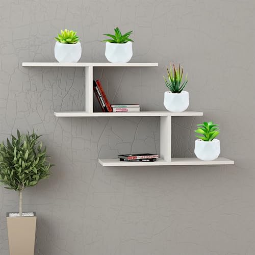 Succulents Artificial Plants Indoors in Mini White Ceramic Pots, Fake Succulents Outdoor, Aesthetic Green Succulents Decor Faux Desk Plant for Bathroom, Bedroom,Living Room,Office,Shelf (White)