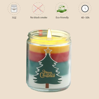 Christmas Candles - Christmas Gifts for Women, Aromatherapy Candle for Home Scented, Natural Soy Wax Vanilla Scented Candles - size: Christmas(7oz)