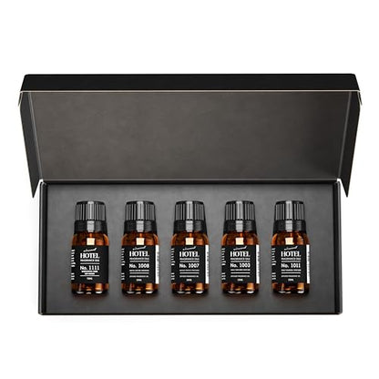 AirScent Hotel Diffuser Oil Gift Set - Most Popular 5-Star Hotel Scents | 5 Pack - 10 mL, 0.34 fl oz Fragrance Oil Set - Inspired by My Way, The Beach Villas and Other Luxury Hotel Scents
