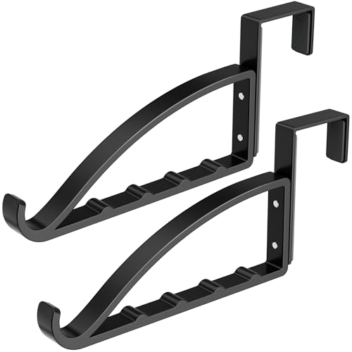 niffgaff 2 Pack Black Over the Door Coat Hanger, Heavy Duty Metal Door Hanger Rack for Clothes, Coats & Bags, with Front Hook, Fits Doors up to 1.77'' Thick - color: Black, size: Up to 1.77'' Door Thickness