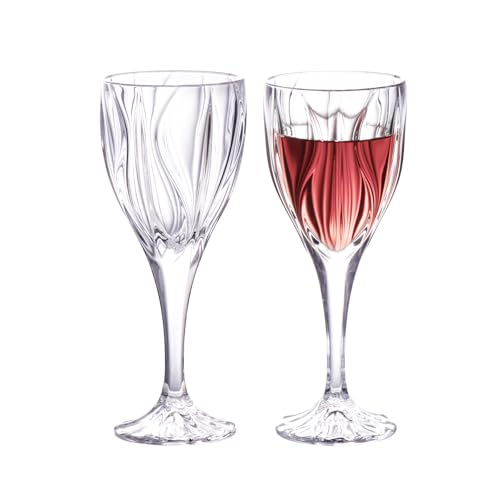 KAMMAK Crystal Red Wine Glasses Set of 2, 8 oz Stemmed Glasses, 780N | Hand Blown, Bordeaux Wine Glasses, Thin Rim & Long Stem, Red & White, Daily Use, Wedding or Birthday Gift for Women - size: 7KPSP780N